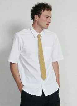 HANSEN GARMENTS REIDAR | Loose Fit Short Sleeve Shirt | White -Hansen Shop ss23 reidar white tie robin raven 2