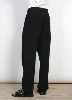 HANSEN GARMENTS SUNE | Pleated Wide Cut Trousers | Black -Hansen Shop sune pleated wide cut trousers black 658700
