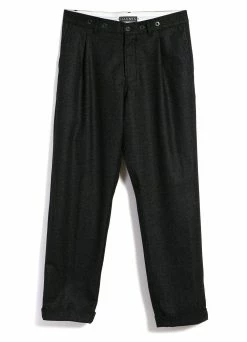 HANSEN GARMENTS SUNE | Pleated Wide Cut Trousers | Black Marble