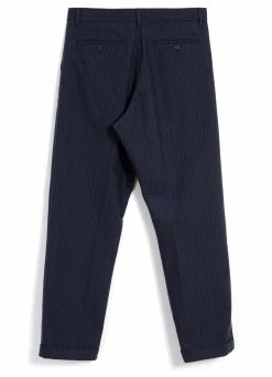 HANSEN GARMENTS SUNE | Pleated Wide Cut Trousers | Blue Pin 14 HANSEN GARMENTS SUNE | Pleated Wide Cut Trousers | Blue Pin -Hansen Shop sune pleated wide cut trousers blue pin hansen garments 399861
