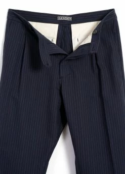 HANSEN GARMENTS SUNE | Pleated Wide Cut Trousers | Blue Pin 15 HANSEN GARMENTS SUNE | Pleated Wide Cut Trousers | Blue Pin -Hansen Shop sune pleated wide cut trousers blue pin hansen garments 815408