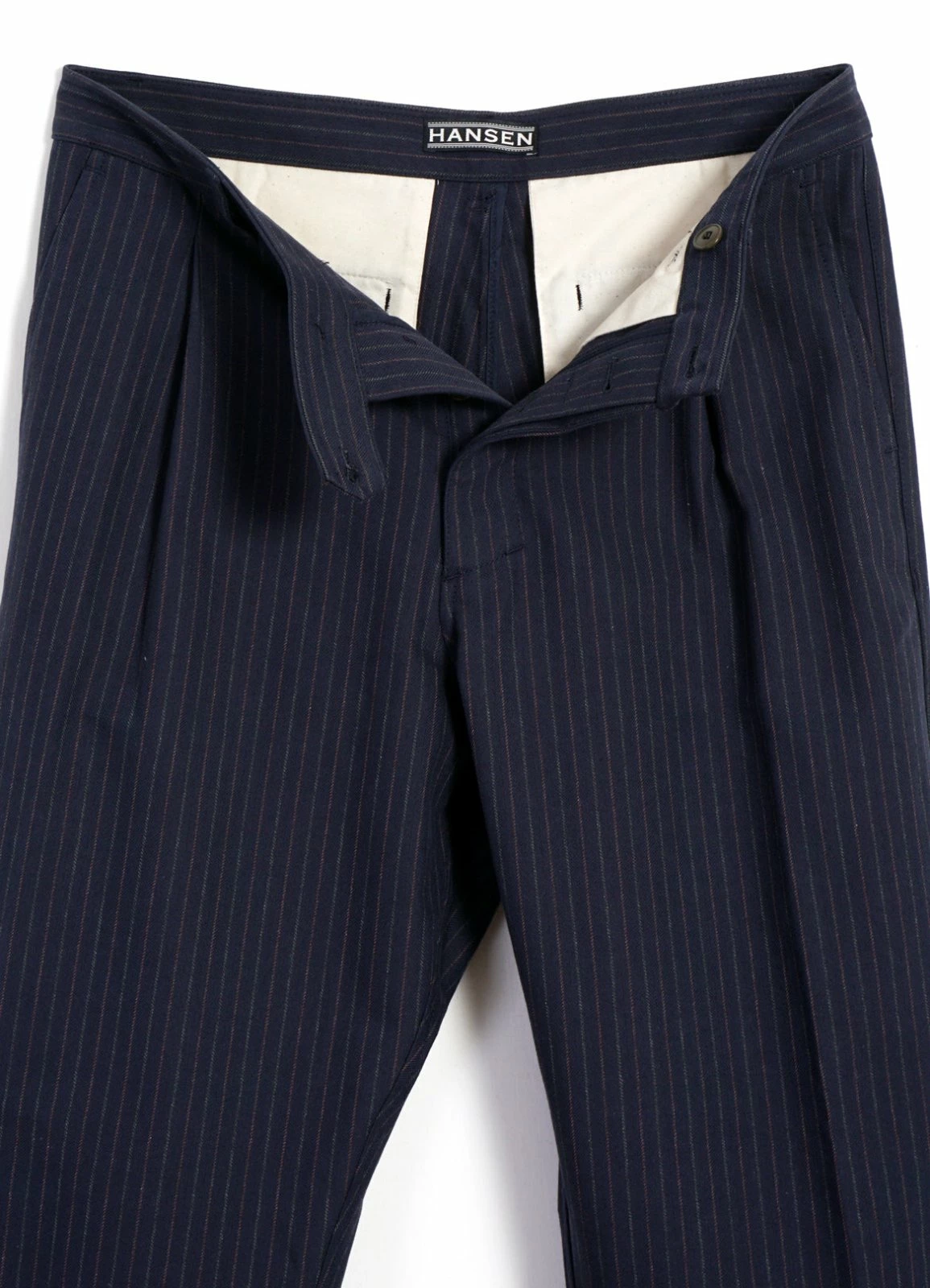 HANSEN GARMENTS SUNE | Pleated Wide Cut Trousers | Blue Pin 7 HANSEN GARMENTS SUNE | Pleated Wide Cut Trousers | Blue Pin - Image 7