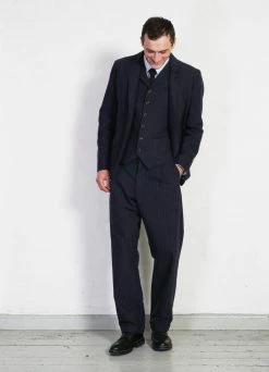 HANSEN GARMENTS SUNE | Pleated Wide Cut Trousers | Blue Pin 11 HANSEN GARMENTS SUNE | Pleated Wide Cut Trousers | Blue Pin -Hansen Shop sune pleated wide cut trousers blue pin hansen garments 914776