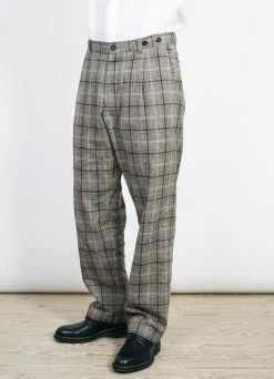 HANSEN GARMENTS SUNE | Pleated Wide Cut Trousers | Check 1 -Hansen Shop sune pleated wide cut trousers check 1 673953