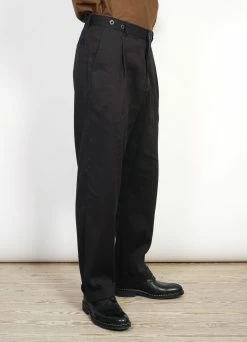 HANSEN GARMENTS SUNE | Pleated Wide Cut Trousers | Coffee Melange -Hansen Shop sune pleated wide cut trousers coffee melange 636700