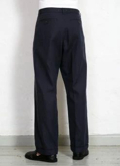 HANSEN GARMENTS SUNE | Pleated Wide Cut Trousers | Dark Blue -Hansen Shop sune pleated wide cut trousers dark blue hansen garments 591625