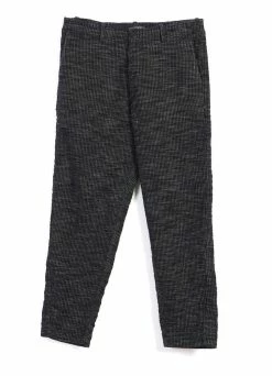 HANSEN GARMENTS TRYGVE | Wide Cut Cropped Trousers | Black Hemp