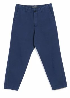 HANSEN GARMENTS TRYGVE | Wide Cut Cropped Trousers | Blue -Hansen Shop trygve wide cut cropped trousers blue hansen garments 956722