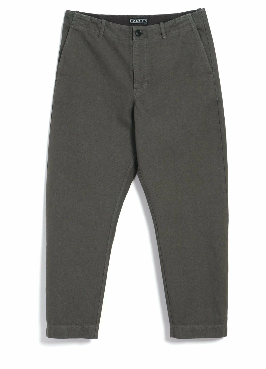 HANSEN GARMENTS TRYGVE | Wide Cut Cropped Trousers | Green Grey 1 HANSEN GARMENTS TRYGVE | Wide Cut Cropped Trousers | Green Grey