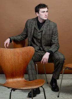 HANSEN GARMENTS WILLIAM | Lapel Waistcoat | Checkered -Hansen Shop william lapel waistcoat checkered hansen garments 861476