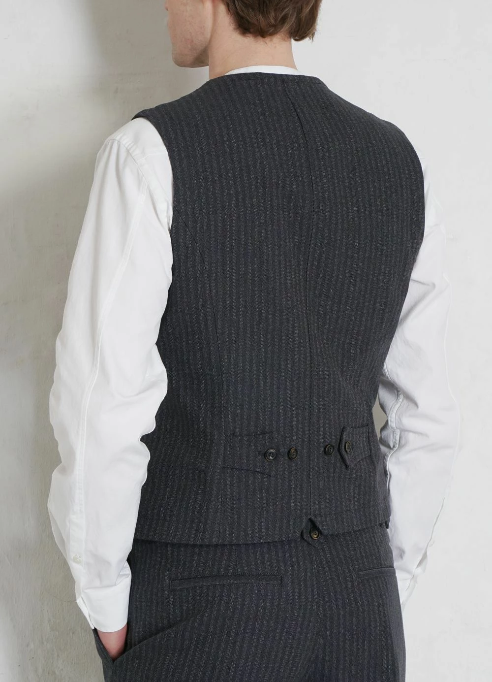 HANSEN GARMENTS WILLIAM | Lapel Waistcoat | Grey Pin 3 HANSEN GARMENTS WILLIAM | Lapel Waistcoat | Grey Pin - Image 3