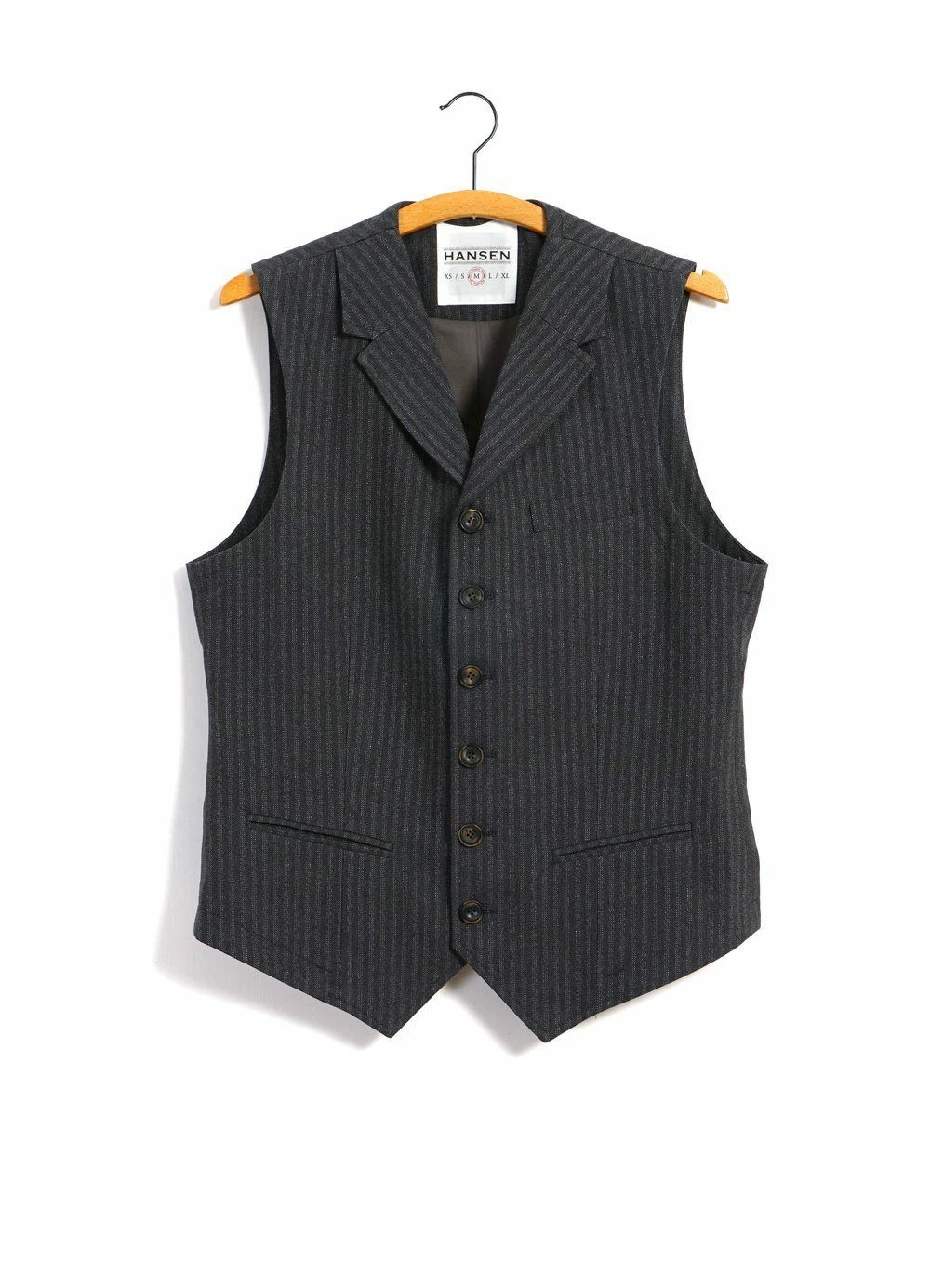 HANSEN GARMENTS WILLIAM | Lapel Waistcoat | Grey Pin 1 HANSEN GARMENTS WILLIAM | Lapel Waistcoat | Grey Pin